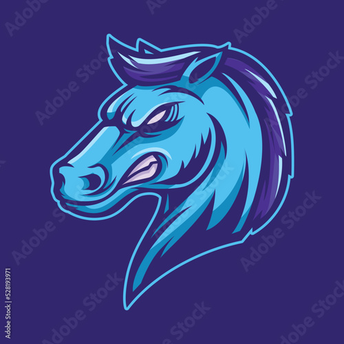 Horse Head Mascot Cartoon Illustration