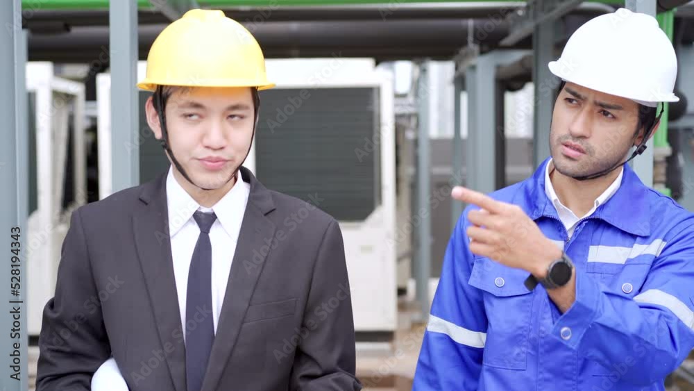Businessman and foreman or engineer discussing. Businessman and foreman or engineer discussing.