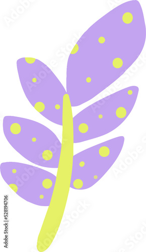 Abstract Organic Plant Shape with simple pattern