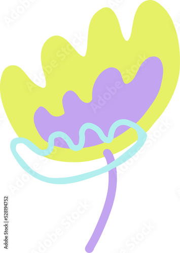 Abstract Organic Floral Shape with simple pattern