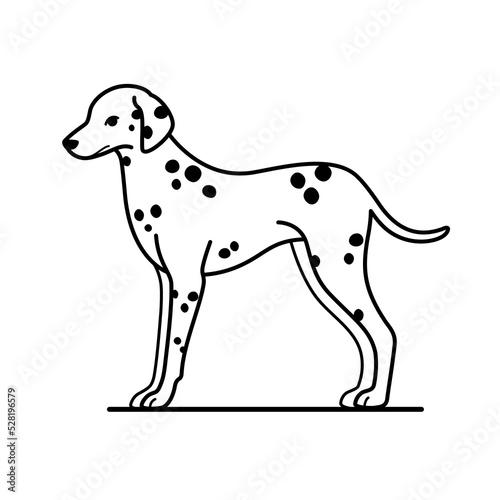 Cute happy dalmatian. Modern dog illustration. Flat vector print for clothing  packaging and postcards. 