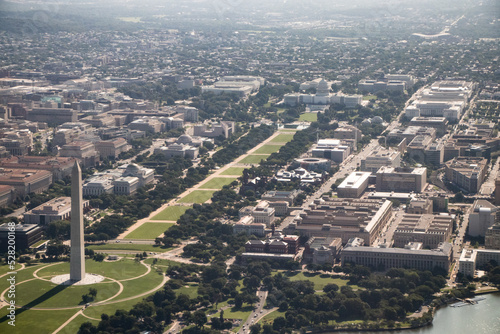 Aerial view of Washington, DC (National Mall, Washington Monument, and United States Capitol Building)