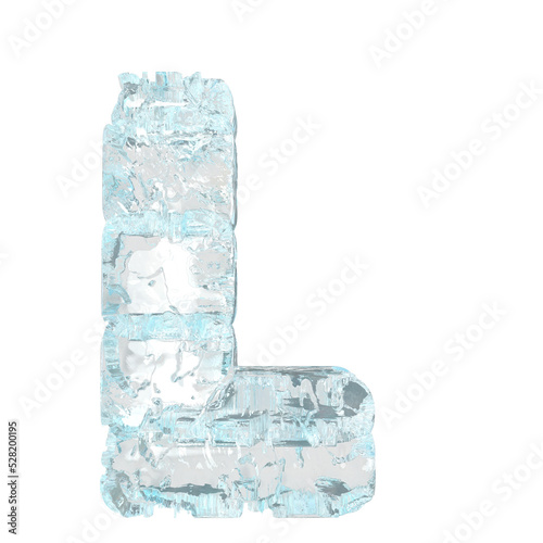 Symbol made of ice. letter l