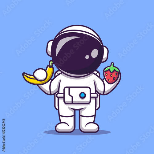 Cute Astronaut Holding Banana And Strawberry Cartoon
Vector Icon Illustration. Science Food Icon Concept Isolated
Premium Vector. Flat Cartoon Style