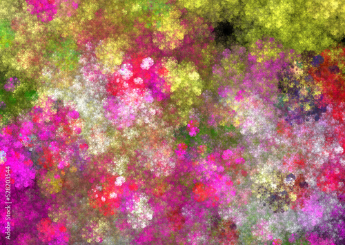 Rainbow flower fractal on Black background