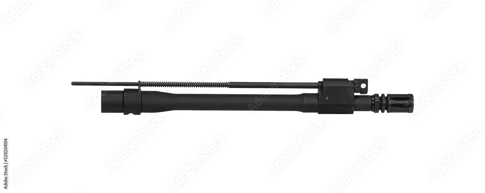 Spare interchangeable barrel for automatic carbine. Isolate on a white back. Spare interchangeable barrel for automatic carbine. Isolate on a white back.