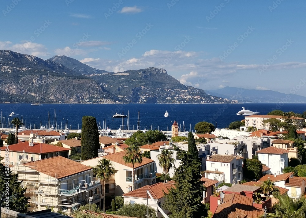 Landscape of the peninsula of Saint-Jean-Cap-Ferrat in the south of France, on the French Riviera