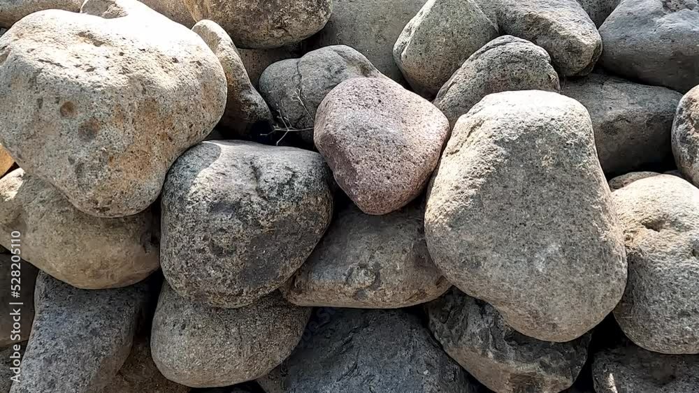 Piles of natural stone made of volcanic material Piles of natural stone made of volcanic material
