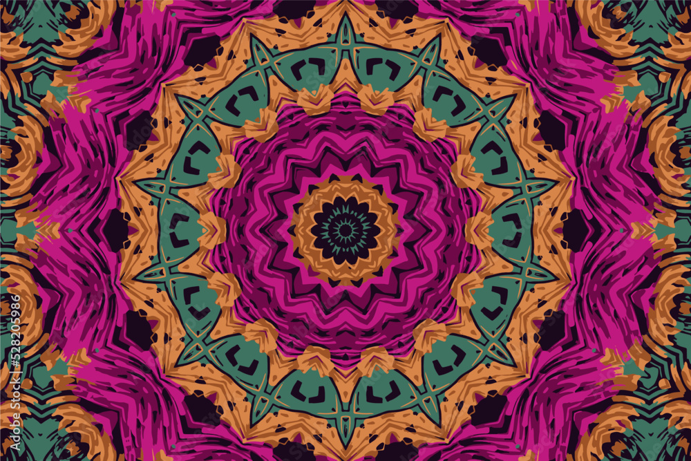 Mandala seamless pattern vector art festival background