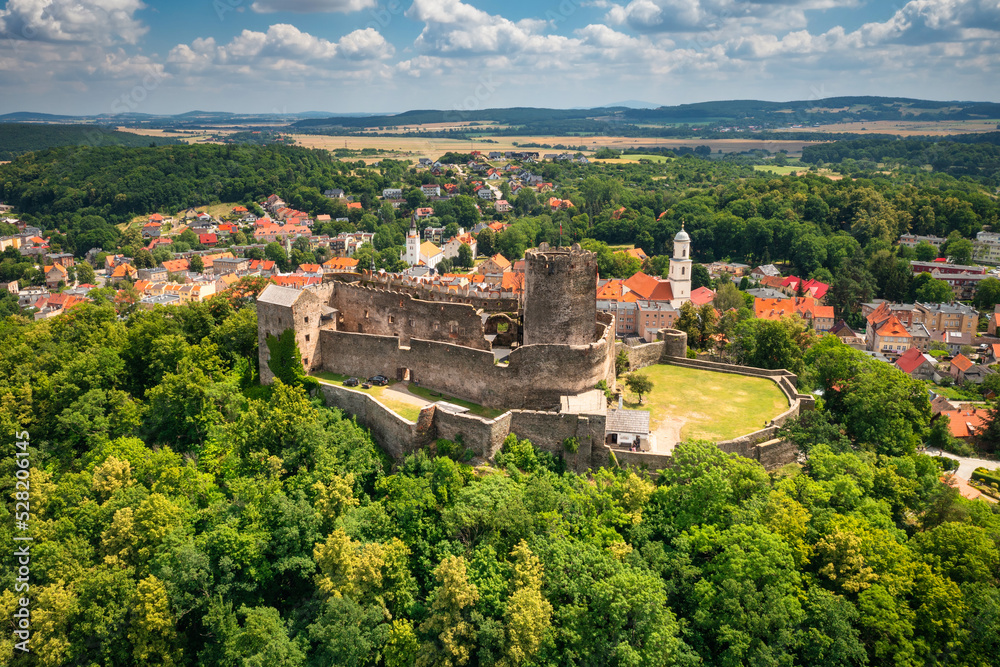 Beautiful architecture of the Bolkow castle in Lower Silesia at summer. Poland