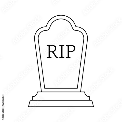 Coloring page with Tombstone for kids