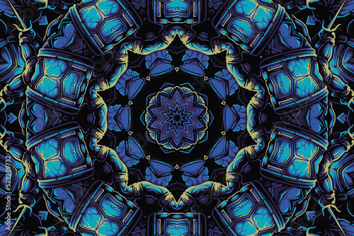 Abstract background with a colorful mandala pattern unusual flower shape