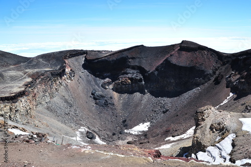富士山山頂から見た噴火口