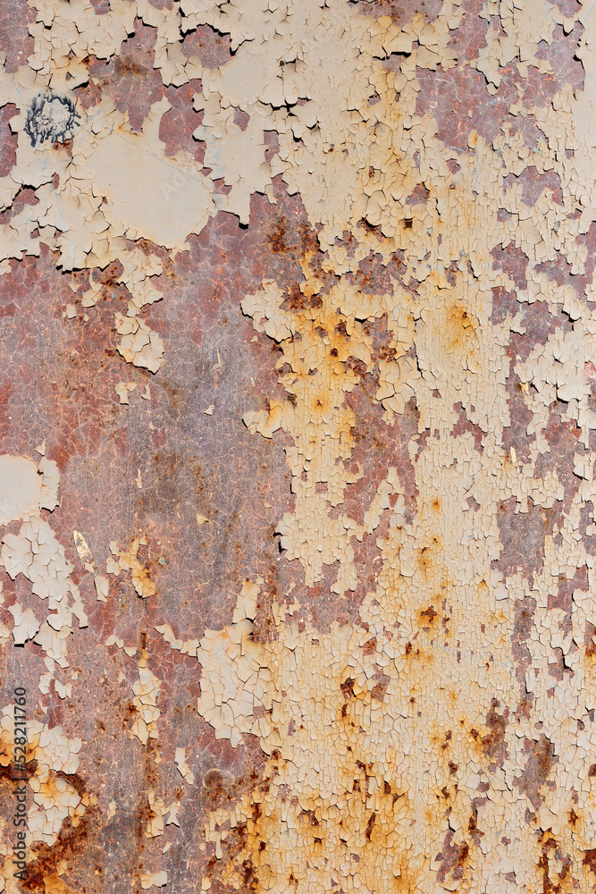 Old painted metal texture with traces of rust.