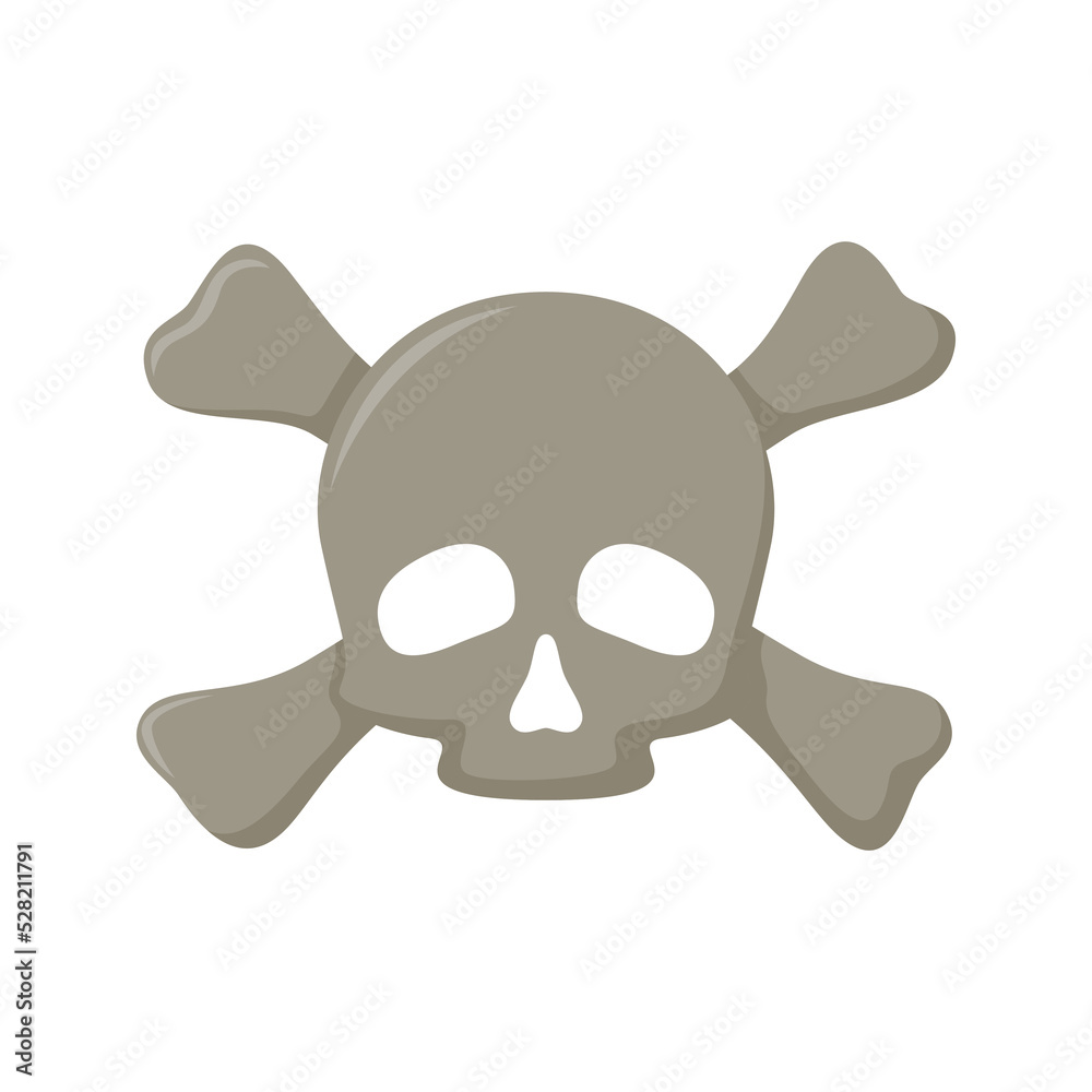 Skull and Crossbones isolated on white background