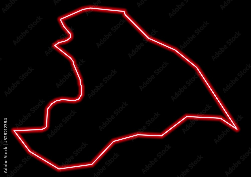 Red glowing neon map of Croydon United Kingdom on black background. Red glowing neon map of Croydon United Kingdom on black background.
