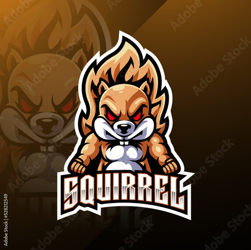 Squirrel esport mascot logo design