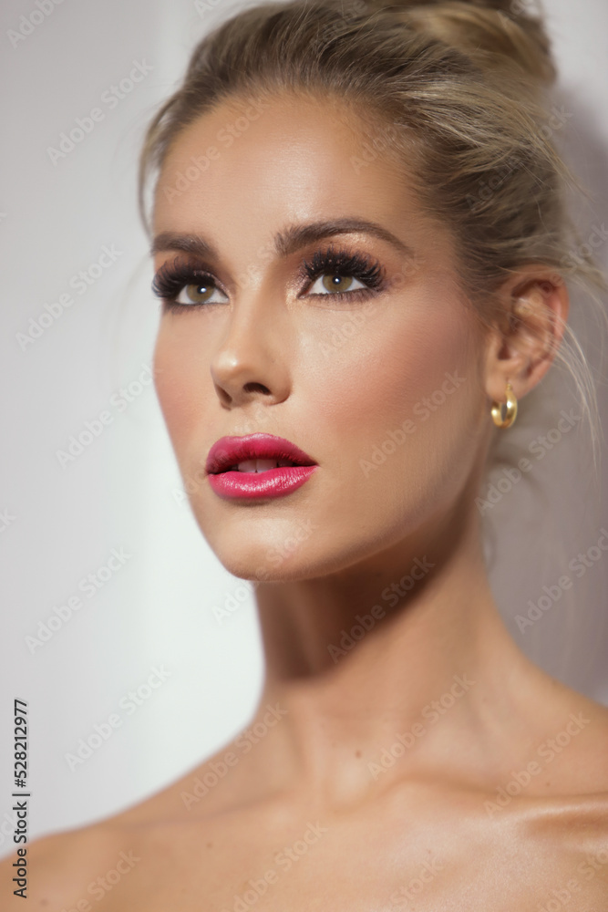 portrait of beautiful woman with make up