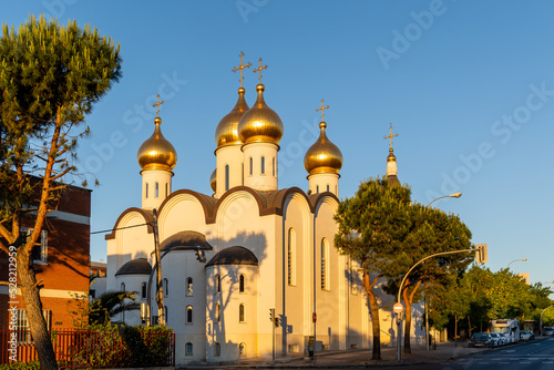 details of the saint mary magdalene russian orthodox cathedral, in the city of Madrid, spain