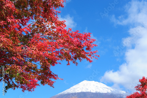 富士山スカイライン西臼塚駐車場の紅葉と富士山