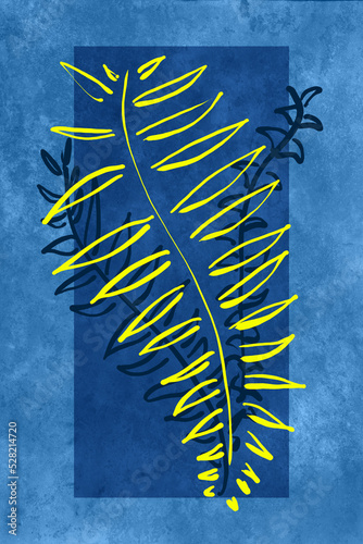 Obraz na płótnie foliage, minimal - digital painting