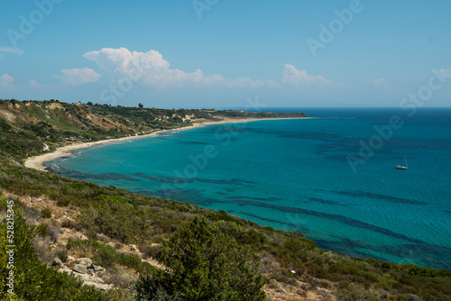 Mounda beach and beautiful turquoise sea, Kefalonia (Cephalonia) island, Greece.