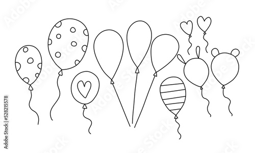 balloon doodle collection,hand drawn balloons 