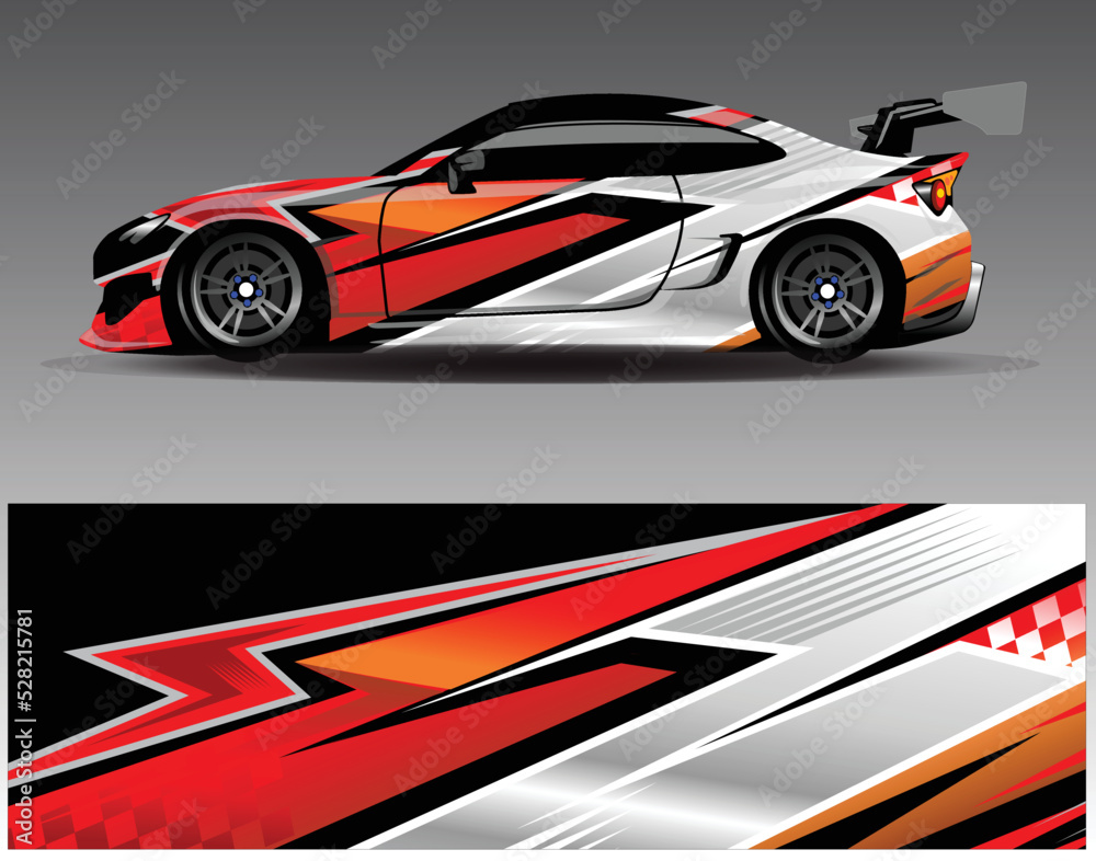 Graphic abstract stripe racing background designs for vehicle  rally  race  adventure and car racing livery