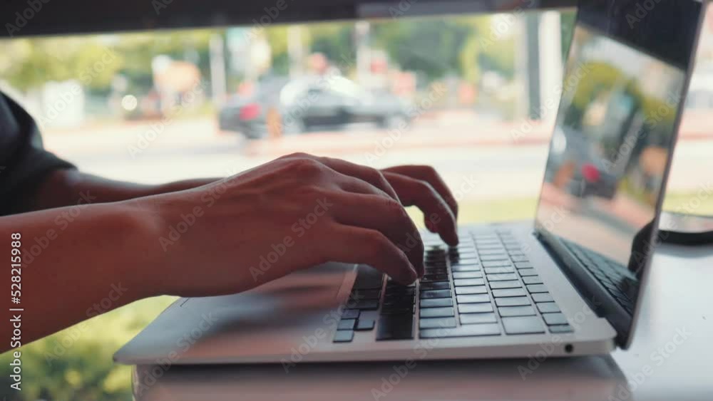 Male hands typing on laptop Male hands typing on laptop