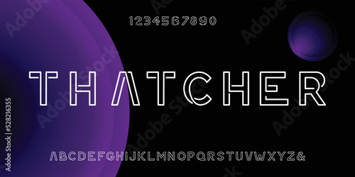 modern futuristic alphabet vector uppercase line style