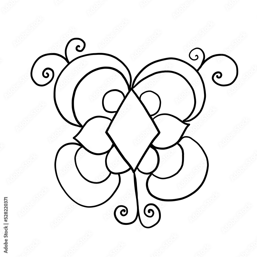 An abstract element in east style, line art An abstract element in east style, line art