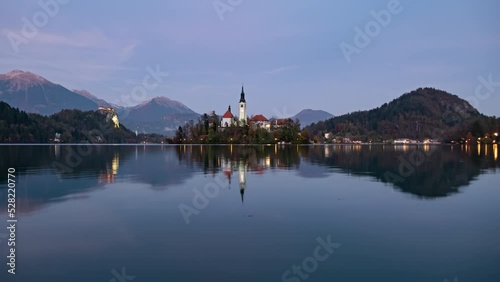 Wallpaper Mural Lake Bled night timelapse, Slovenia Torontodigital.ca