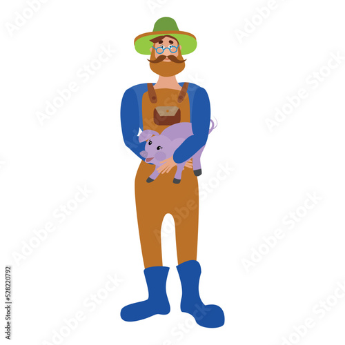 Farmer. Vector illustration isolated on white background.