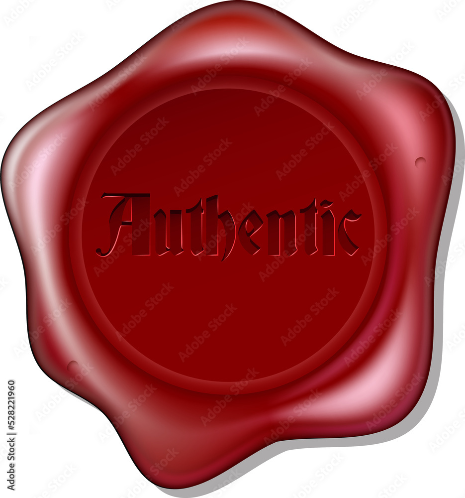 Authentic red wax seal illustration Authentic red wax seal illustration