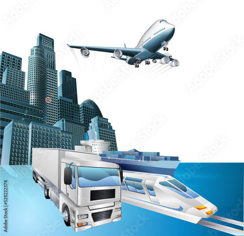 Logistics city concept