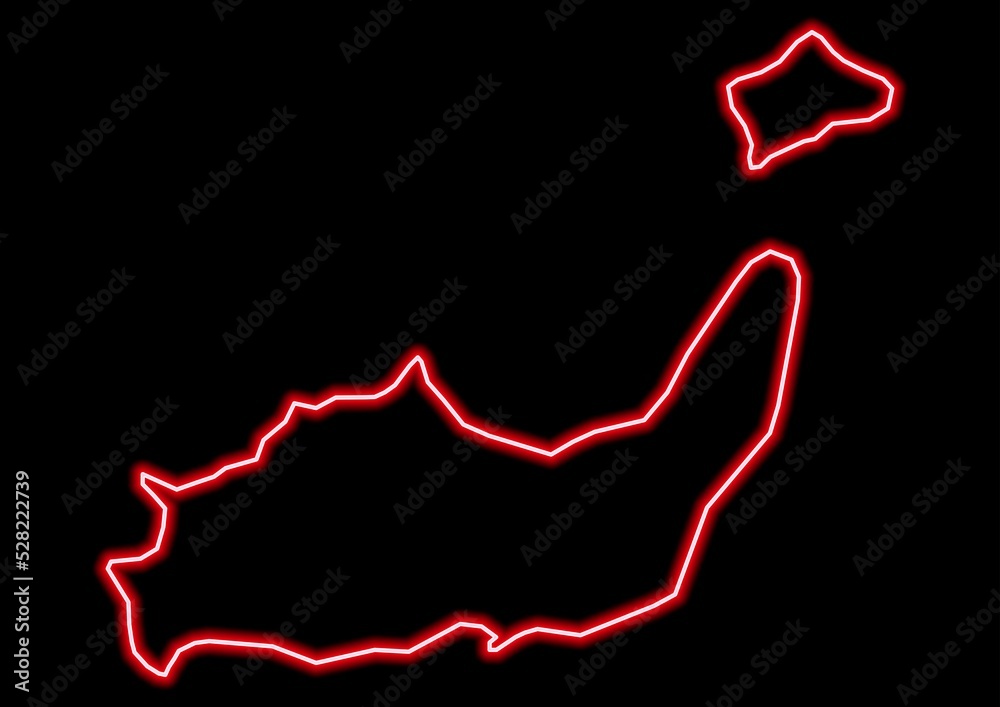 Red glowing neon map of Inagua The Bahamas on black background. Red glowing neon map of Inagua The Bahamas on black background.