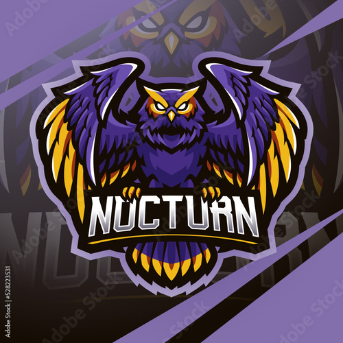 Nocturnal bird owl mascot logo design