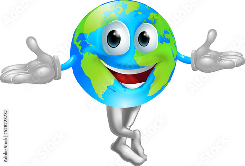 Globe world mascot man