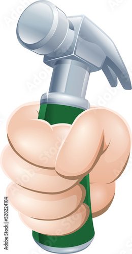 Hand holding hammer