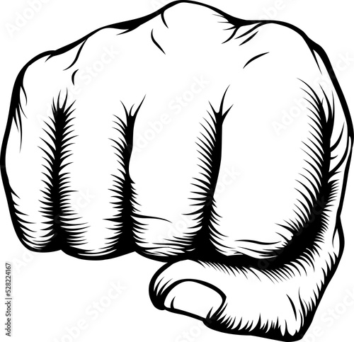 Hand in fist punching from ...