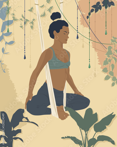 Flat illustration of a yoga poster