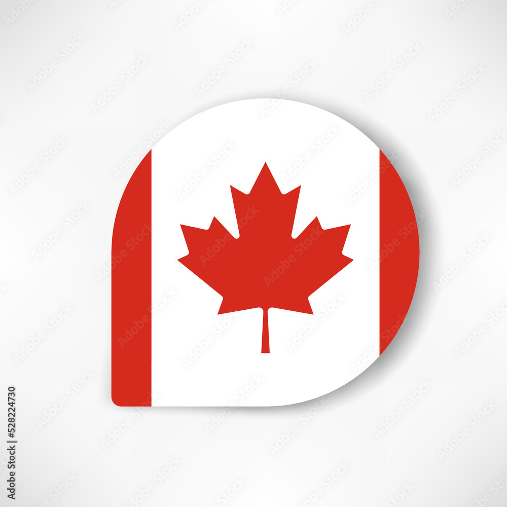 Canada drop flag icon with shadow on white background. Canada drop flag icon with shadow on white background.