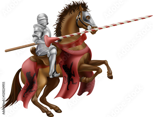 Knight with lance on horse