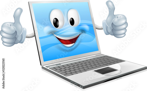 Laptop mascot man