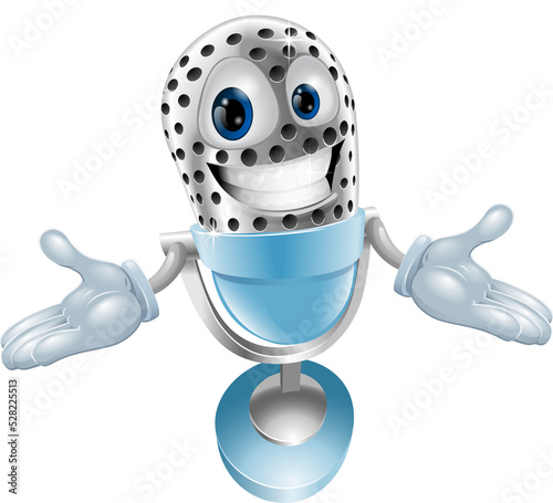 Cartoon microphone mascot