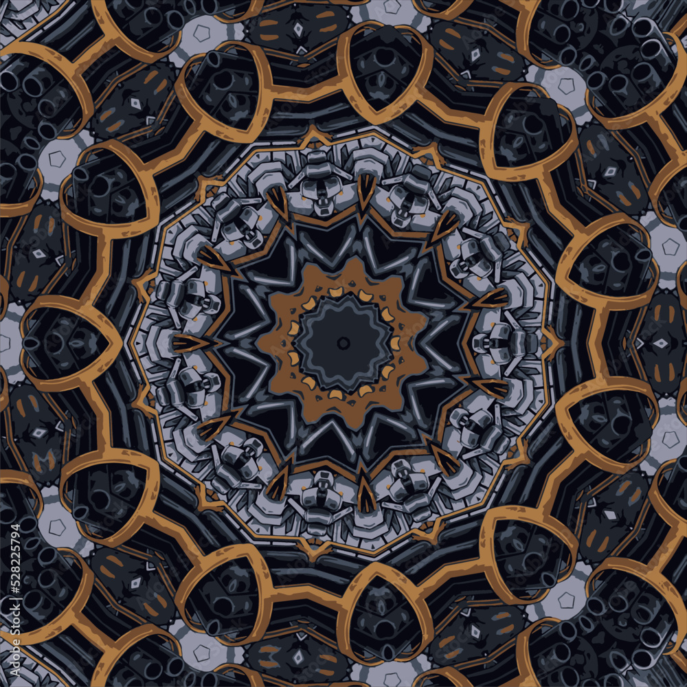 Seamless pattern doodle art mandala ethnic design vector
