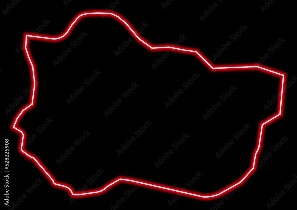 Red glowing neon map of Kissidougou Guinea on black background. Red glowing neon map of Kissidougou Guinea on black background.