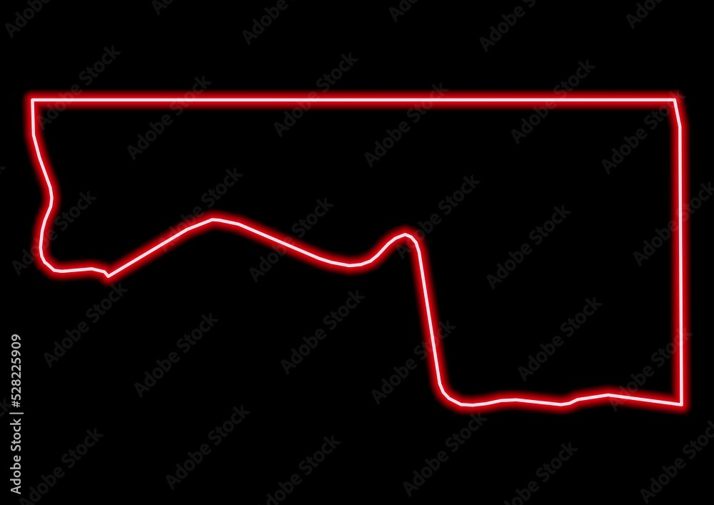 Red glowing neon map of Kié-Ntem Equatorial Guinea on black background. Red glowing neon map of Kié-Ntem Equatorial Guinea on black background.
