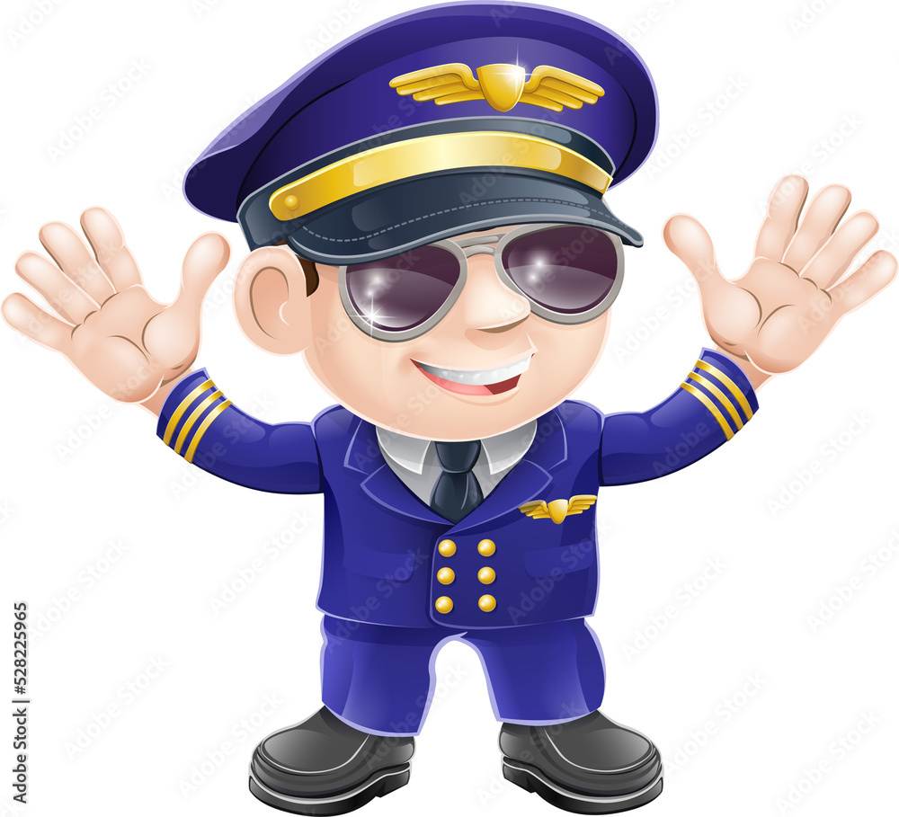 Cartoon airplane pilot Cartoon airplane pilot