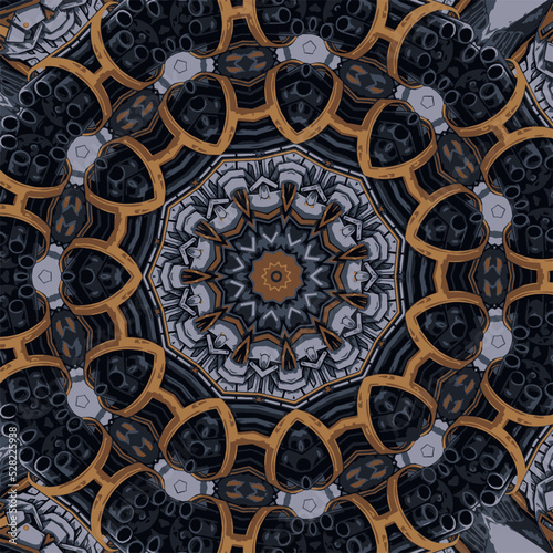 Seamless pattern doodle art mandala ethnic design vector